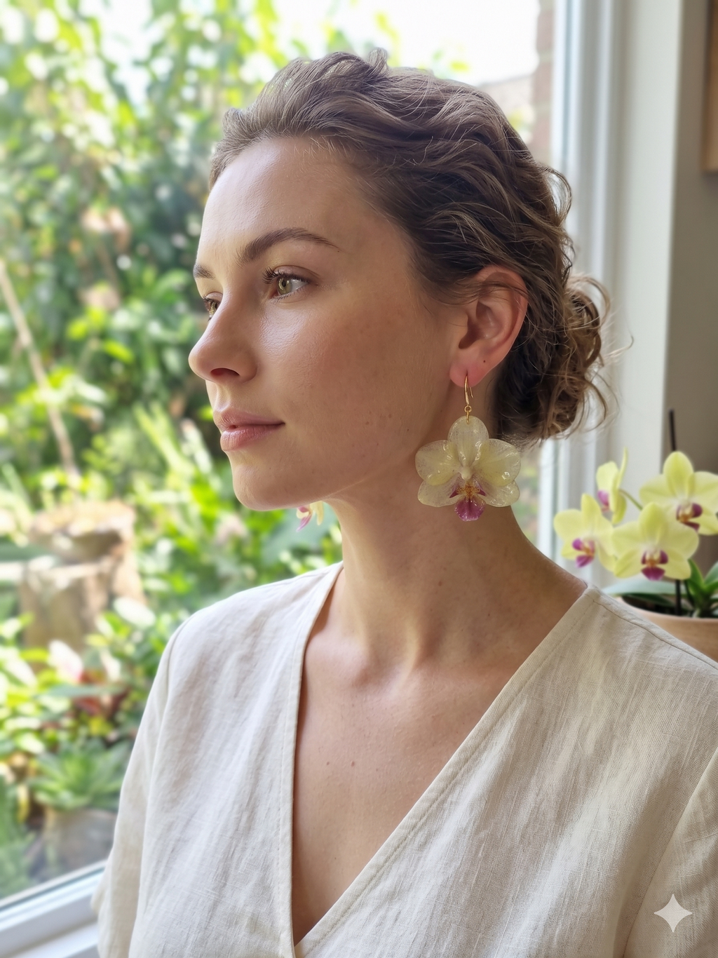 Conjunto Orquídea Amarela e Roxa