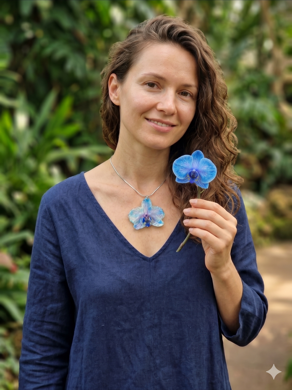 Colar Orquídea Azul