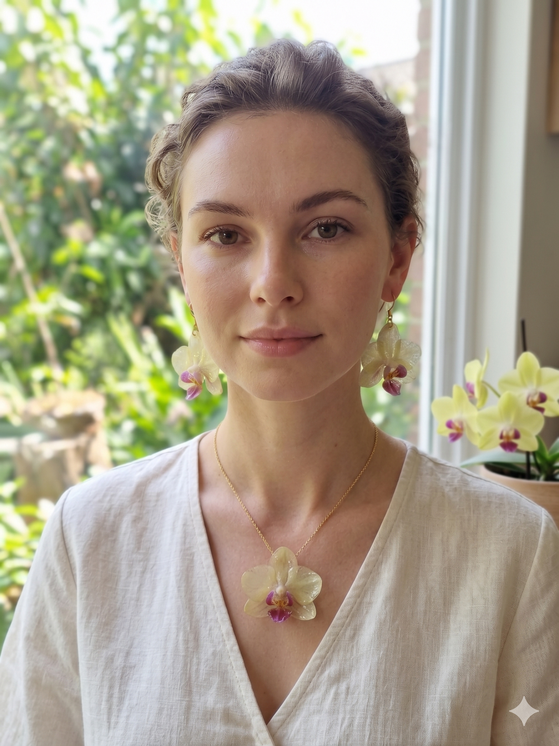 Conjunto Orquídea Amarela e Roxa
