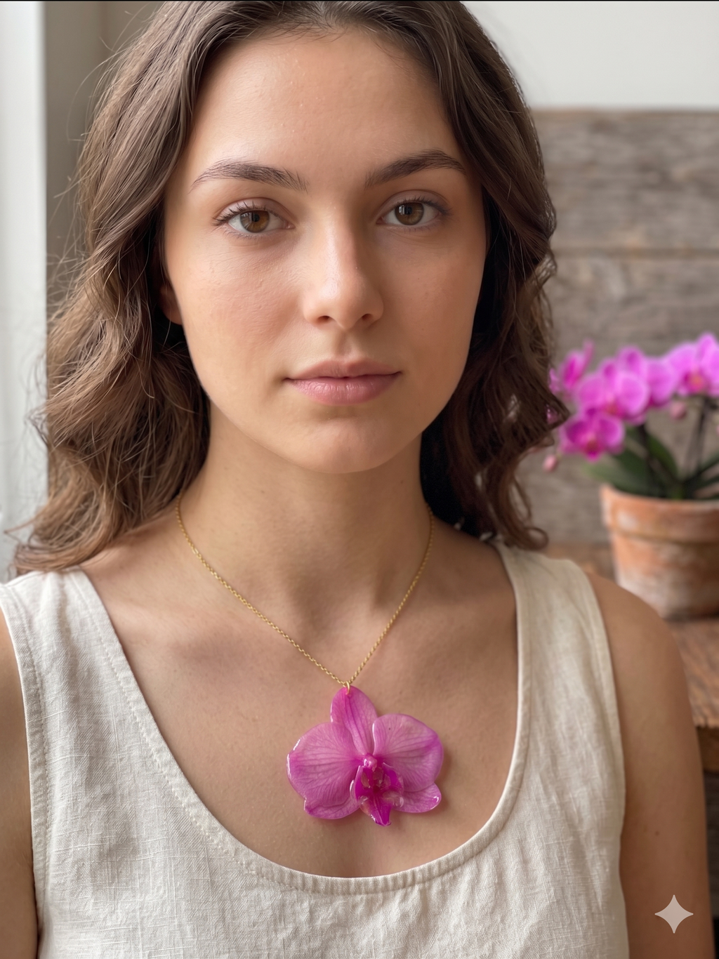 Colar Orquídea Rosa