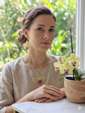 Conjunto Orquídea Amarela e Roxa