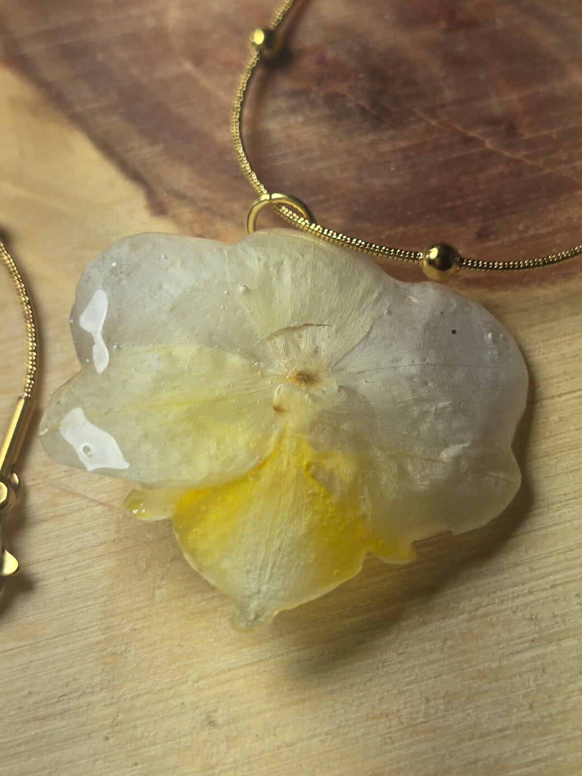 Colar Orquídea Branca Dourada