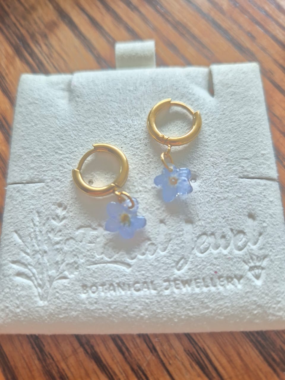 Brinco Flor Miosótis, Não Me Esqueças