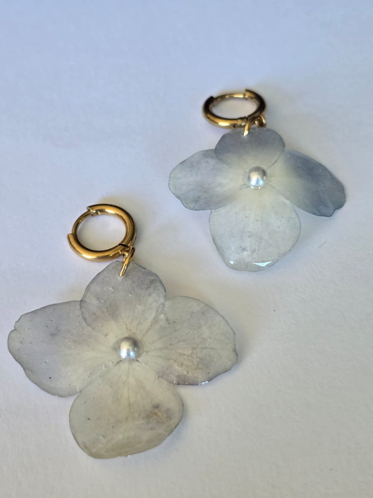 Conjunto Hortênsia Azul com Pedras Naturais Turquesa
